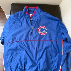 Majestic Blue Windbreaker with Red Accents